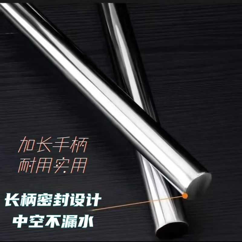 烹巅Poondear 201不锈钢长柄汤舀 φ18cm 加长款高清大图