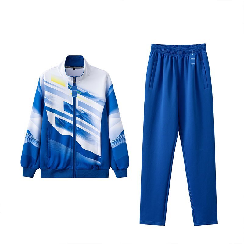 安居先森2028运动休闲套装93聚酯纤维7氨纶男女同款彩蓝s5xl