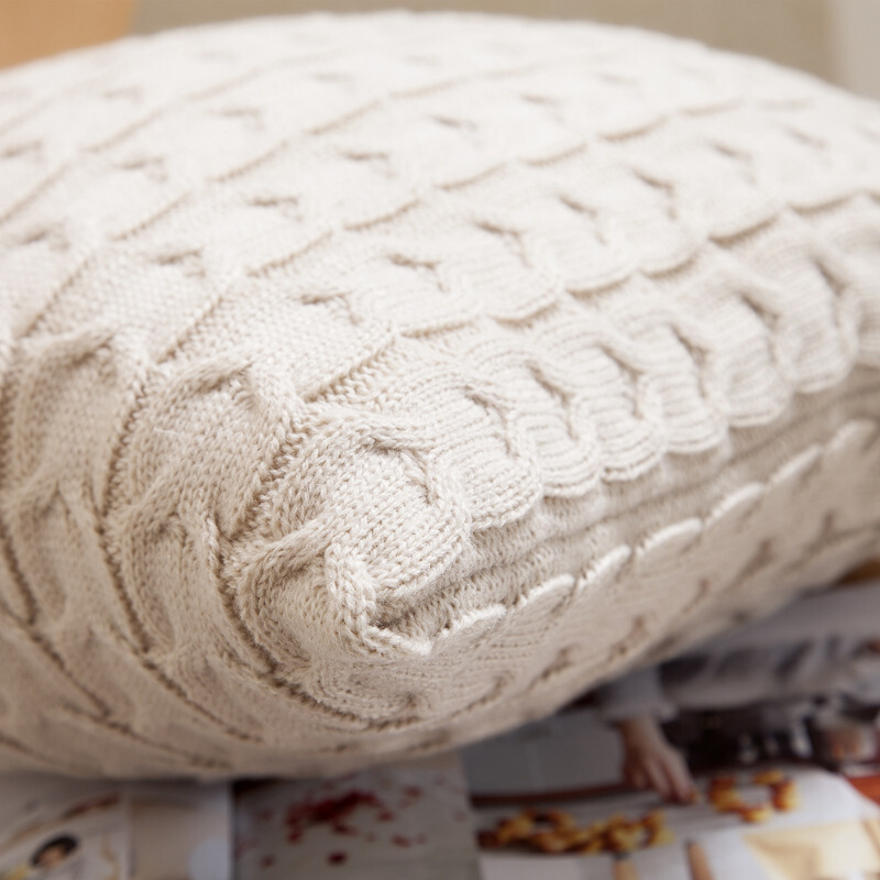 抱枕针织毛线抱枕套床头靠枕靠垫沙靠枕腰枕靠垫床抱枕床午睡枕