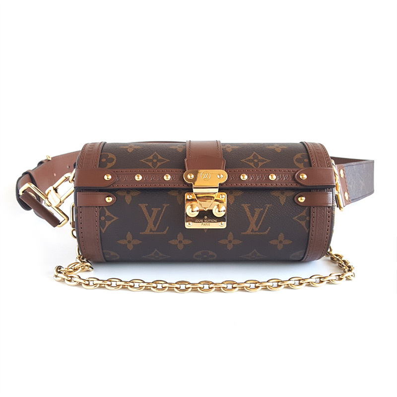 二手95新lv路易威登m57835女士棕色老花巴比龙单肩斜挎包