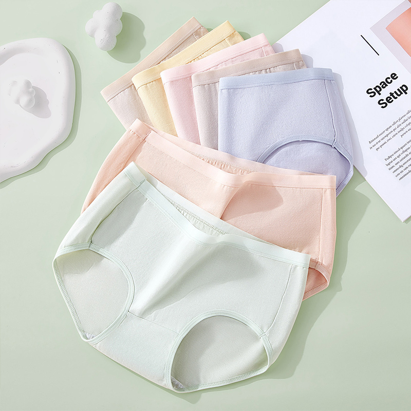 浪莎内裤女士纯棉抗菌全棉裆无痕中腰性感少女生2025新款三角短裤高清大图