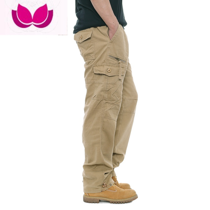 七斓工装裤男宽松高腰大码休闲裤束脚战术裤劳保耐磨长裤潮