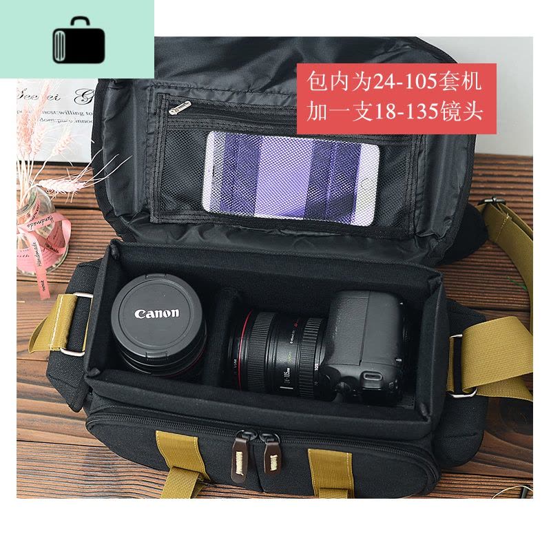 NEW LAKE佳能相机包 单反 单肩帆布摄影包200D700D750D800D60D70D80D5D90D 数码相机包图片