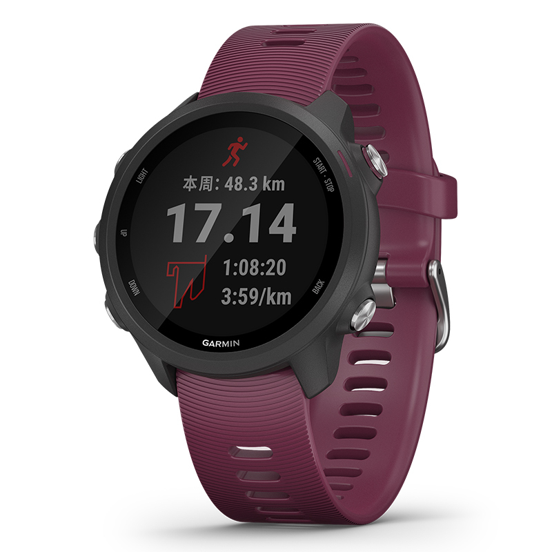 佳明(GARMIN)跑步手表Forerunner245珊瑚紫 三星定位智能血氧监测多功能户外运动心率表 训练健身
