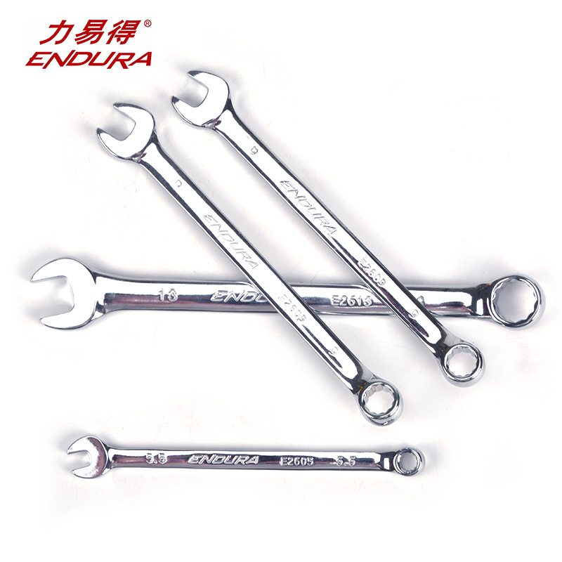 力易得(ENDURA)全抛光铬钒钢两用扳手 梅花开口两用扳手 22mm E2622 1把(货期3-5天)