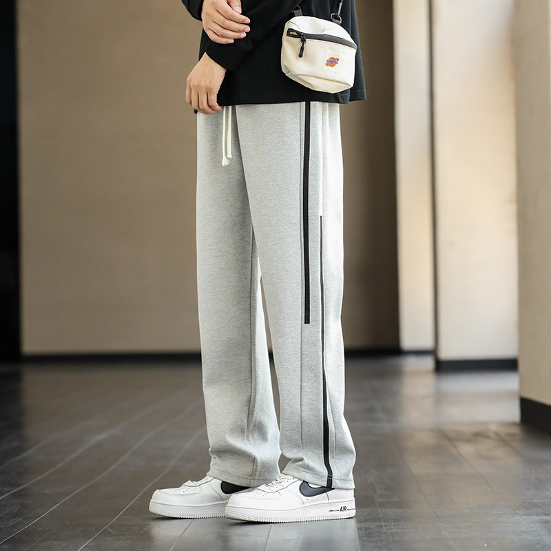 潮牌卫裤男2023秋季韩版潮流学生百搭休闲运动直筒长裤_321_236高清大图