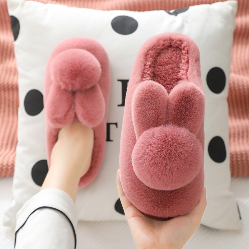 Ideamini季棉拖鞋女情侣居家厚底防滑室内家用保暖包跟毛毛月子棉鞋男