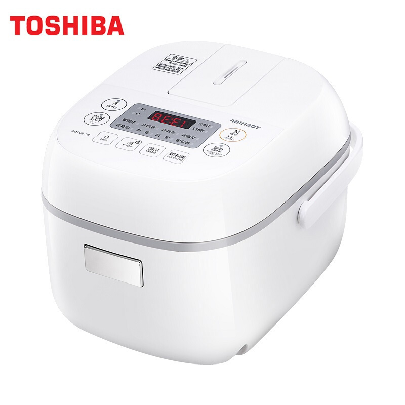 东芝(TOSHIBA)电饭煲小1.6升迷你电饭锅同款智能预约1-3人家用备长碳煮饭锅 RC-5MFMC白色