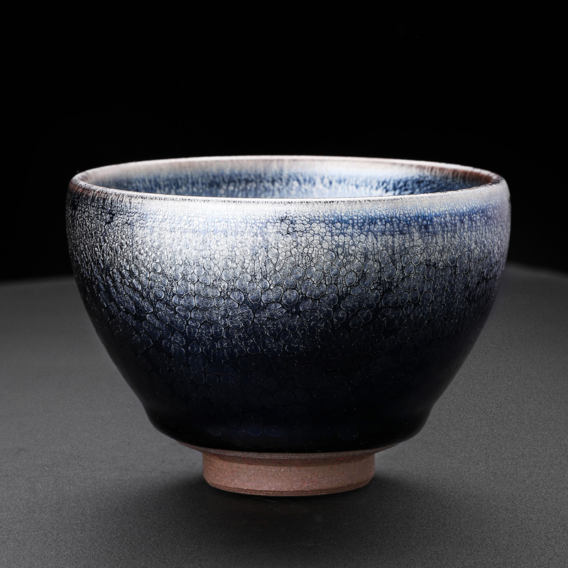 领艺 曹永旺蓝油滴窑变茶杯主人杯功夫茶具办公家用送