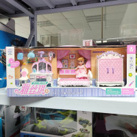 雅丝琪梦幻小屋卧室趣味厨房安哥拉兔康比拉兔萌兔过家家玩具套装(F601B-1梦幻小屋:卧室系列)