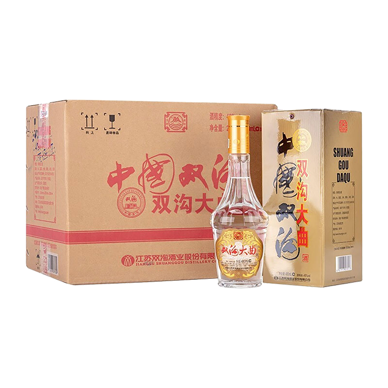 [酒厂直供]双沟大曲名玻 46度480ml*6瓶整箱装 浓香型白酒