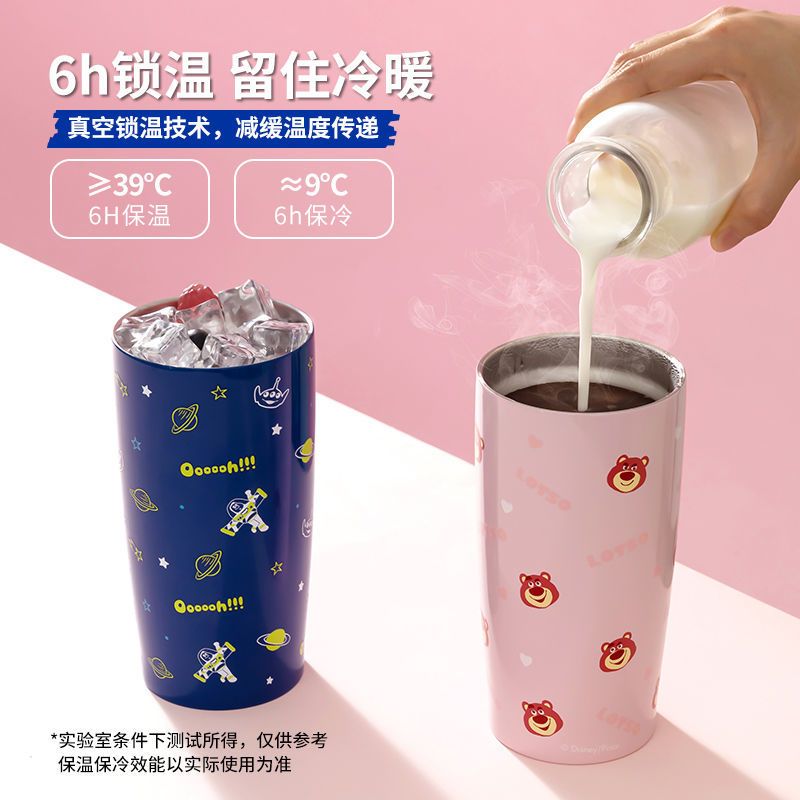 MINISO名创优品水杯可爱吸管杯女生大容量夏550mL不锈钢保温杯 吸管钢杯550mL(三眼仔)