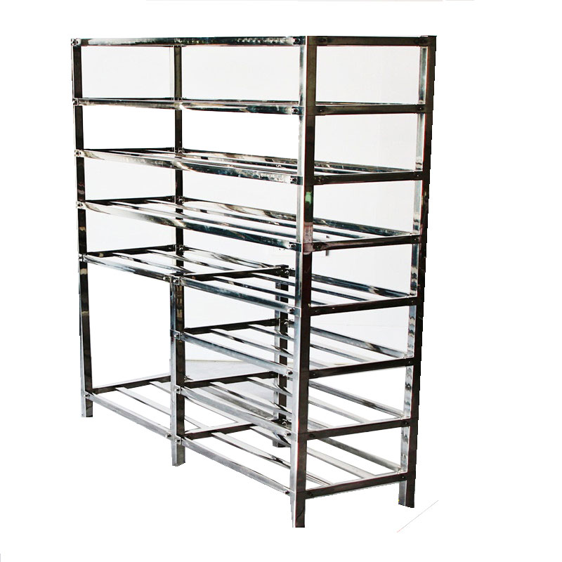 不锈钢高低鞋架长120宽28高130cm8层可调节