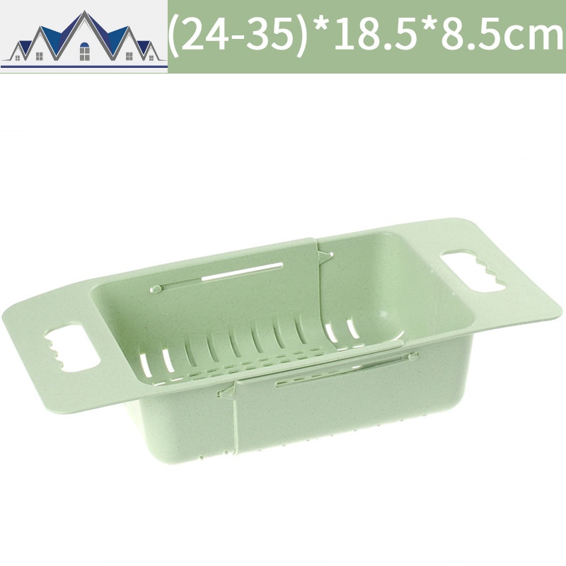 可伸缩洗菜盆沥水篮长方形塑料家用厨房水沥水架水池洗碗池收纳 三维工匠收纳层架高清大图