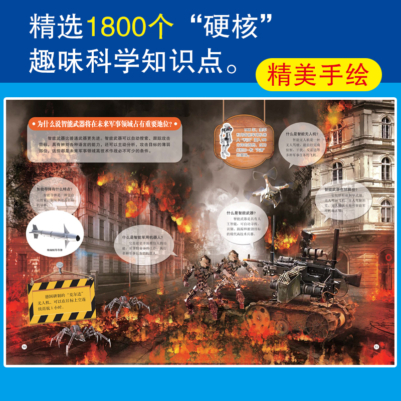[醉染正版]中国儿童太空军事百科全书全套2册漫画版少儿趣味百科全书大百科宇宙武器兵器太空科学科普类书籍小学生课外阅读书籍高清大图