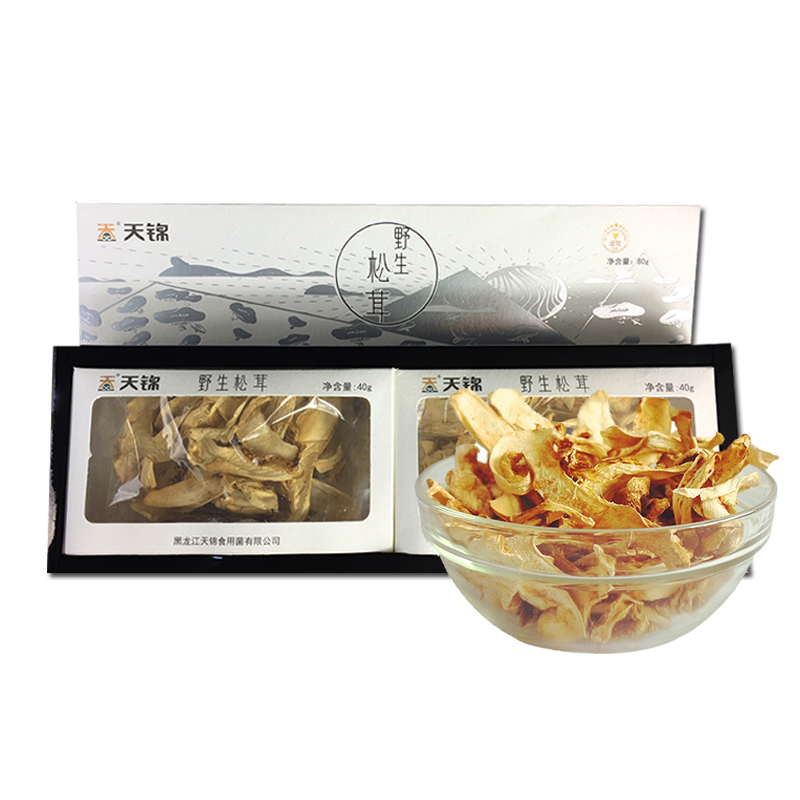 天锦 野生松茸80g/盒 松茸 干货菌菇 东北特产 礼盒装