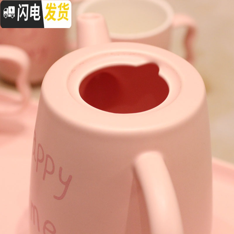 三维工匠欧式陶瓷家用杯子套装简约客厅创意水具水杯茶具茶壶耐热礼品盒装 白色