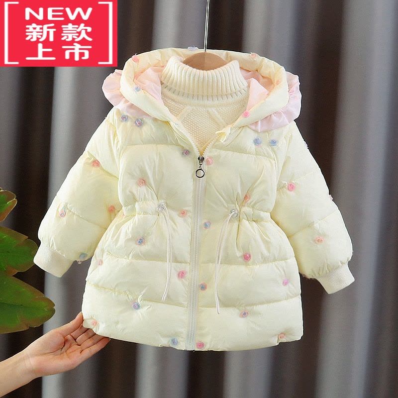 可莉允女童冬装棉衣棉服2022新款小童秋冬棉袄洋气女孩连帽冬季加厚外套图片