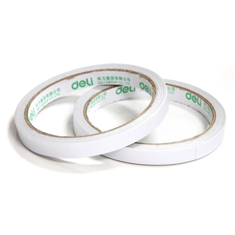 得力(deli)高粘性棉纸双面胶带 9mm*10y(9.1m/卷) 12卷袋装 办公用品 30400