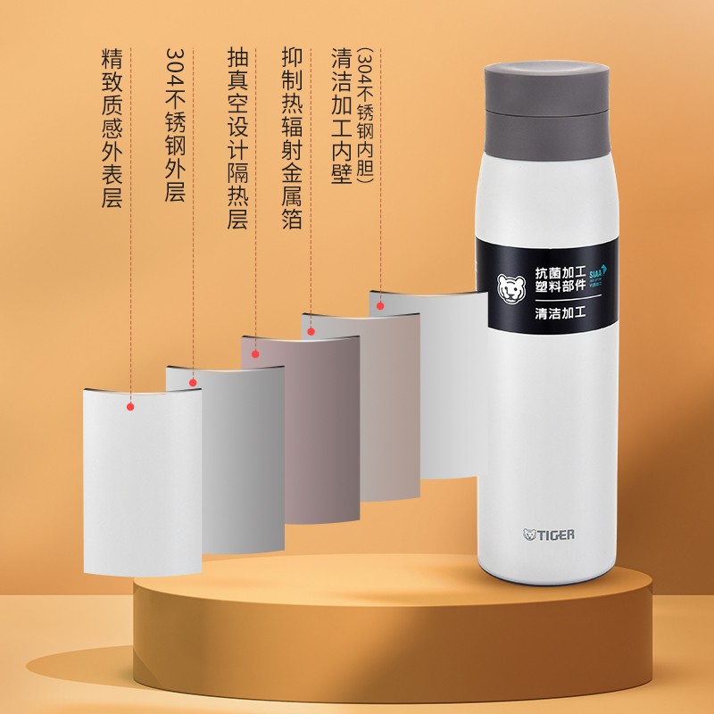 虎牌(TIGER)颜值商务大容量带茶滤隔便携保温杯不锈钢水杯MCY-K060 600ml高清大图