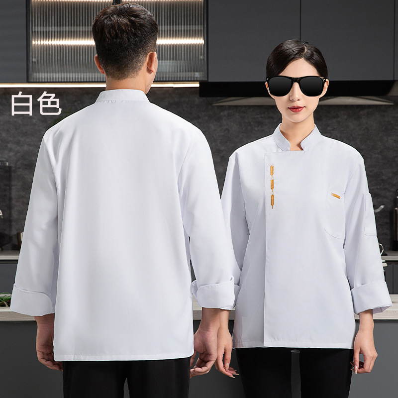 IRONROAD 秋冬长袖餐饮厨师服 GT5 套 白色 3XL