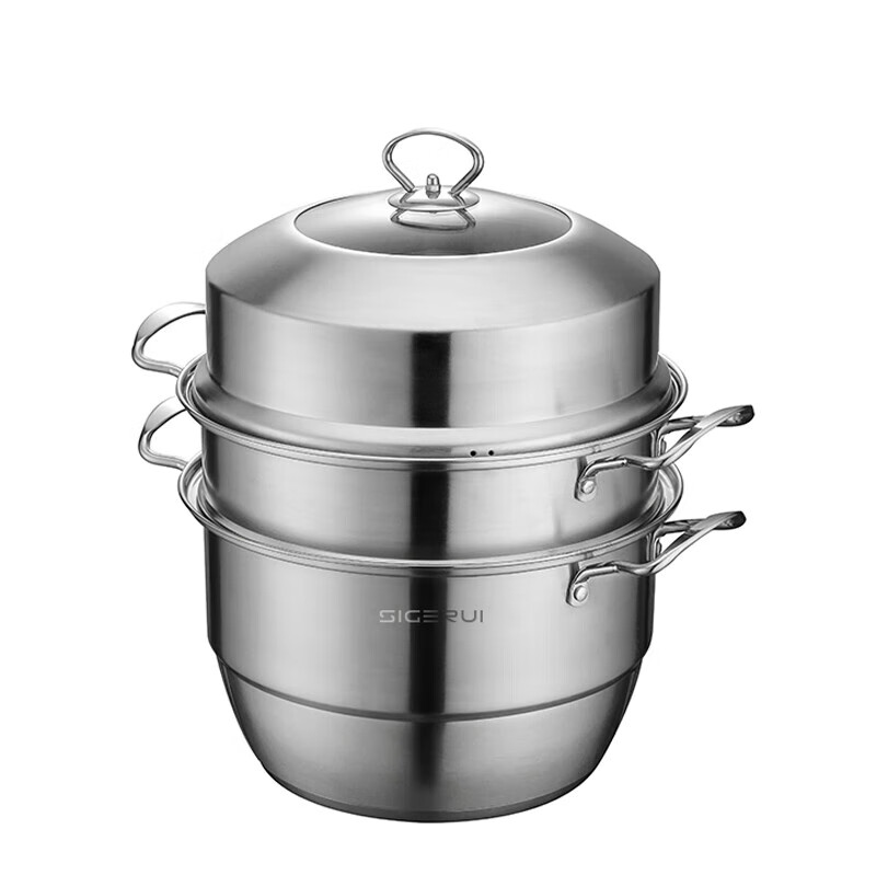 斯阁睿304多用三层不锈钢蒸锅SGR-CJ006 28cm(单位:个)不锈钢色