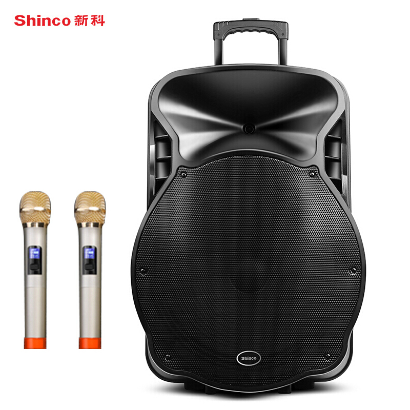 新科(Shinco)H319 18英寸户外拉杆音箱便携式蓝牙音响大功率电脑电视音箱 扩音器 豪华版(两支话筒)