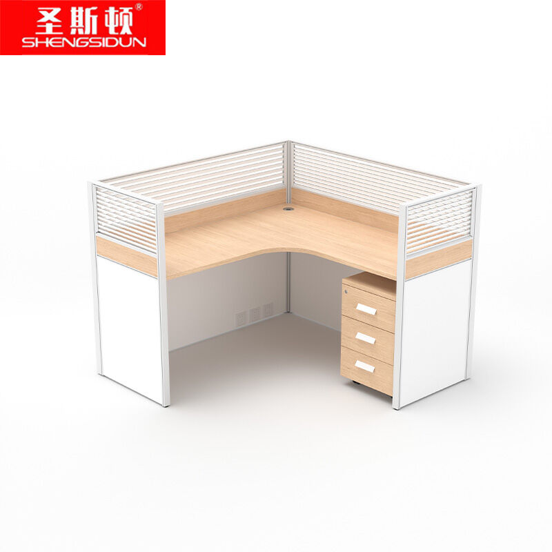 圣斯顿S-SF12414A屏风卡座职员位含活动柜1200*1400*1100mm 欧橡色高清大图
