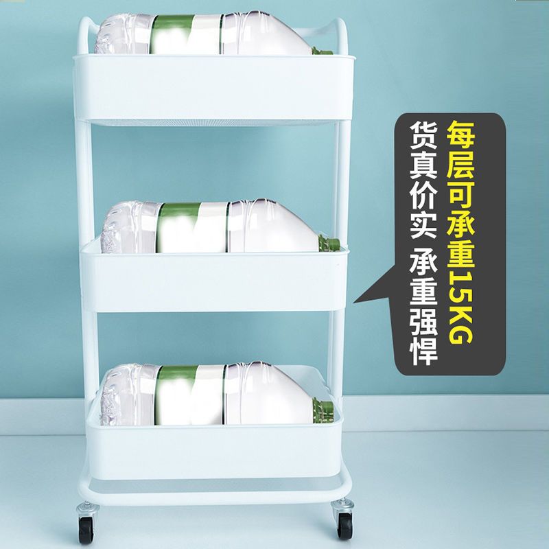 工匠时光厨房置物架婴儿用品收纳多层手推车可移动带轮家用储物车