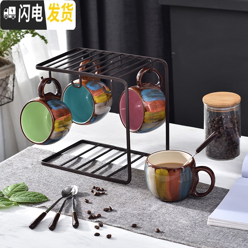 三维工匠 手绘马克杯大容量喝水家用套装牛奶燕麦早餐杯子陶瓷杯高清大图