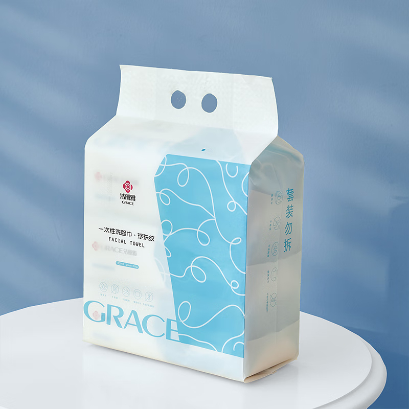 洁丽雅(grace) MRJ731-3 棉柔巾一次性洗脸巾 20*20cm*60抽*3包 单提装