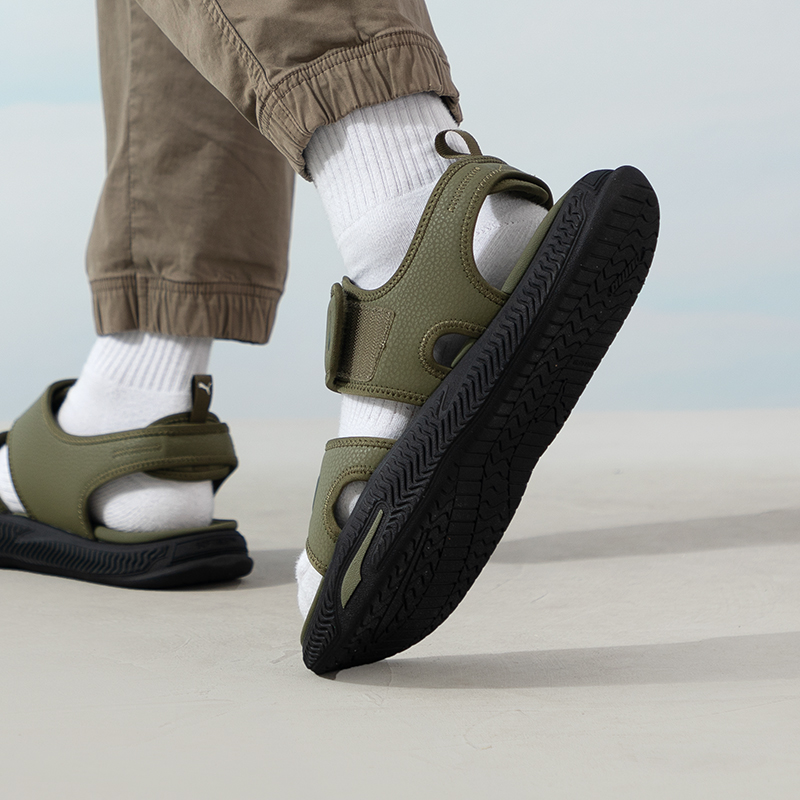 彪马(PUMA)凉鞋男女鞋新款出行休闲鞋户外沙滩鞋情侣鞋魔术贴凉鞋395429-05 ZP高清大图