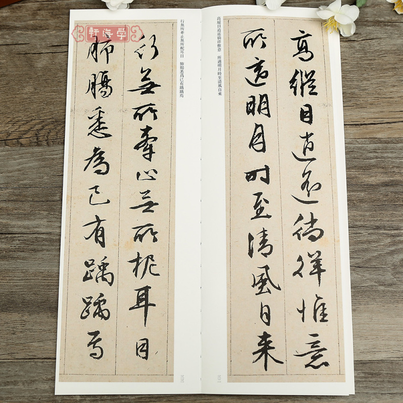[正版]学海轩共3帖文徵明独乐园记独乐园七咏东坡独乐园诗中国书迹名品临摹卡原色原帖繁体旁注文徵明行书字卡临摹范本毛笔书