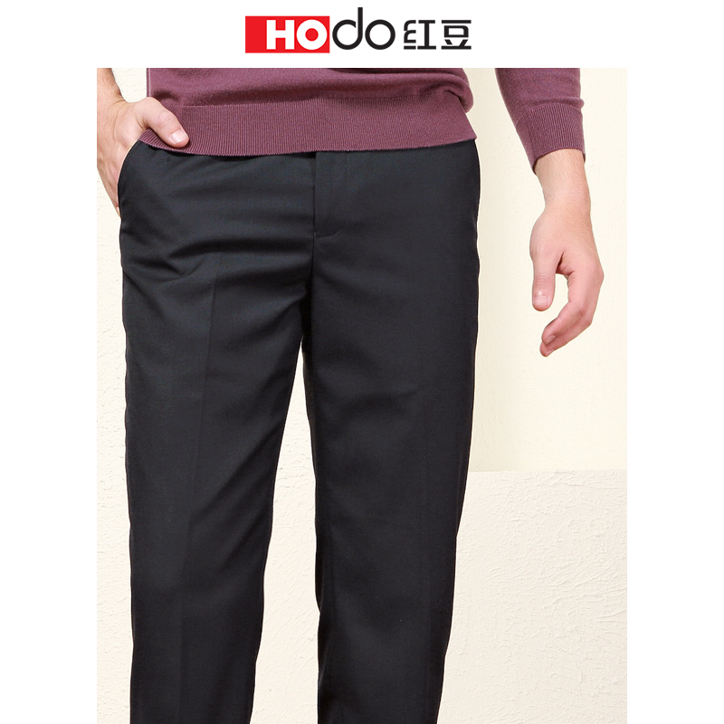 HODO红豆男装 西裤男 春季男士商务修身羊毛混纺男士西裤男高清大图