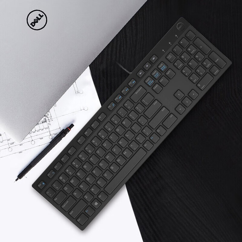 戴尔(DELL)KB216 有线 多媒体键盘 办公键盘 标准104键 即插即用 键盘 黑色高清大图