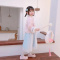 咭木咭木（JIMU JIMU）儿童古装连衣裙女童汉服2020拜年服超仙唐装宝宝长袖传统刺绣套装