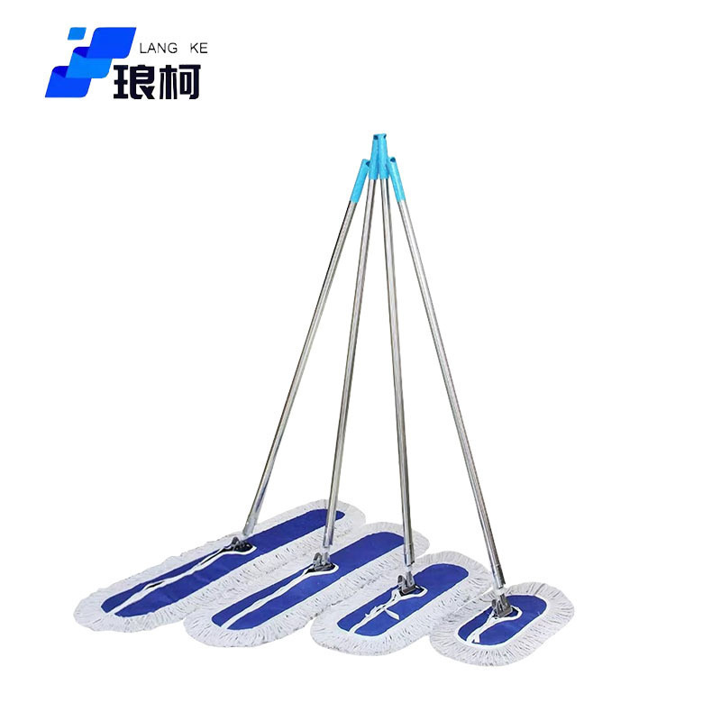 琅柯 不锈钢尘推 特厚全长毛平板拖把 110cm