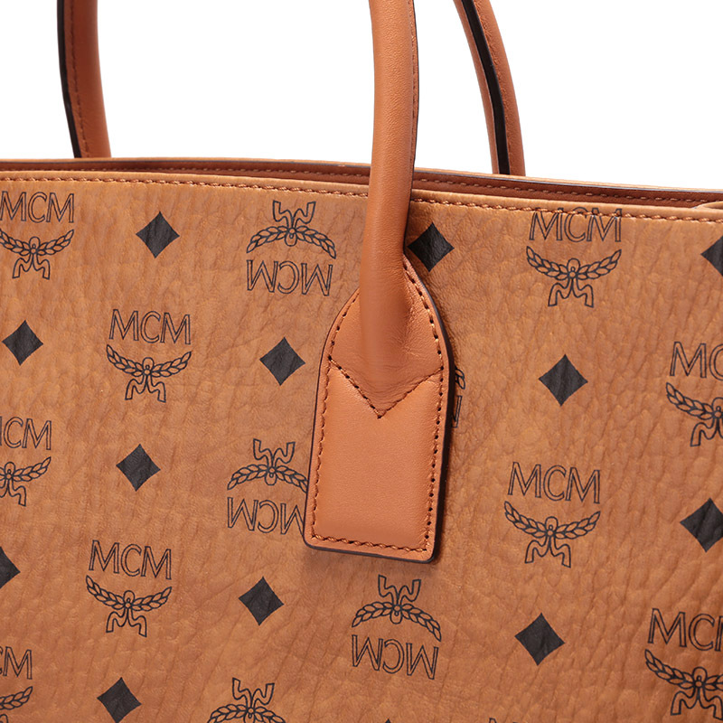 mcm男女同款人造革牛皮革visetos手提单肩斜挎包子母包托特包购物袋