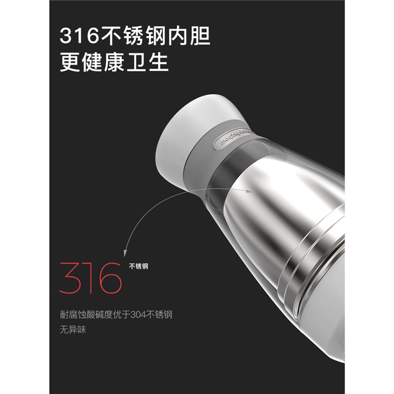 摩飞电器(MORPHY RICHARDS) MR6080 0.5L 电水壶 便携式烧水壶 不锈钢双层防烫电热水壶高清大图