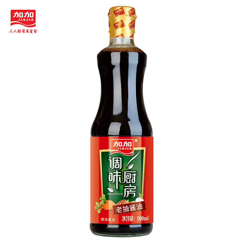 加加调味厨房老抽酱油500ml 酿造酱油红烧上色老抽酱油家庭厨房调味料