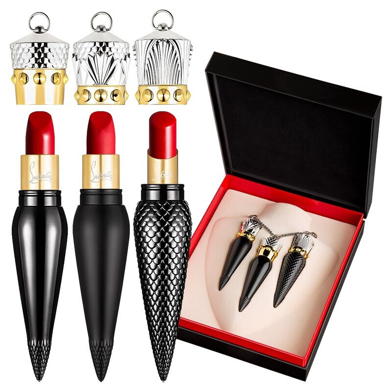 Christian Louboutin克里斯提CL萝卜丁丝滑显色唇膏3.5g口红限量三支装(001S+001+001M)