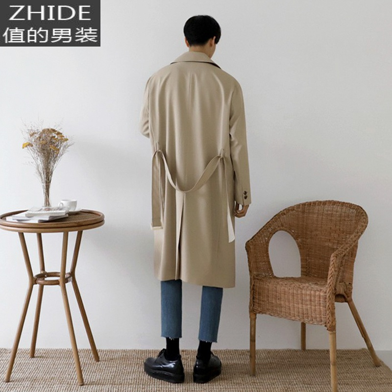 suntekmrcyc男士中长款风衣薄款韩版潮流帅气大衣春秋过膝风衣男装