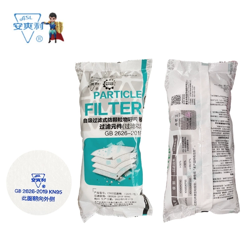 安爽利308防尘口罩过滤棉工业粉尘装修防毒面具圆形7.5cmKN95滤棉高清大图