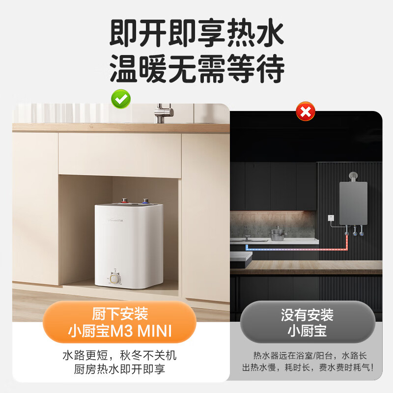 万和(Vanward)小厨宝 电热水器家用储水式 一级能效 4大防护 小体积热水E6.6-M3mini-18 6.6L高清大图