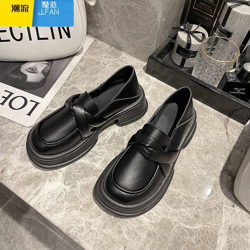 聚范小皮鞋女英伦风2024新款夏季法式玛丽珍jk小众厚底乐福鞋松糕单鞋