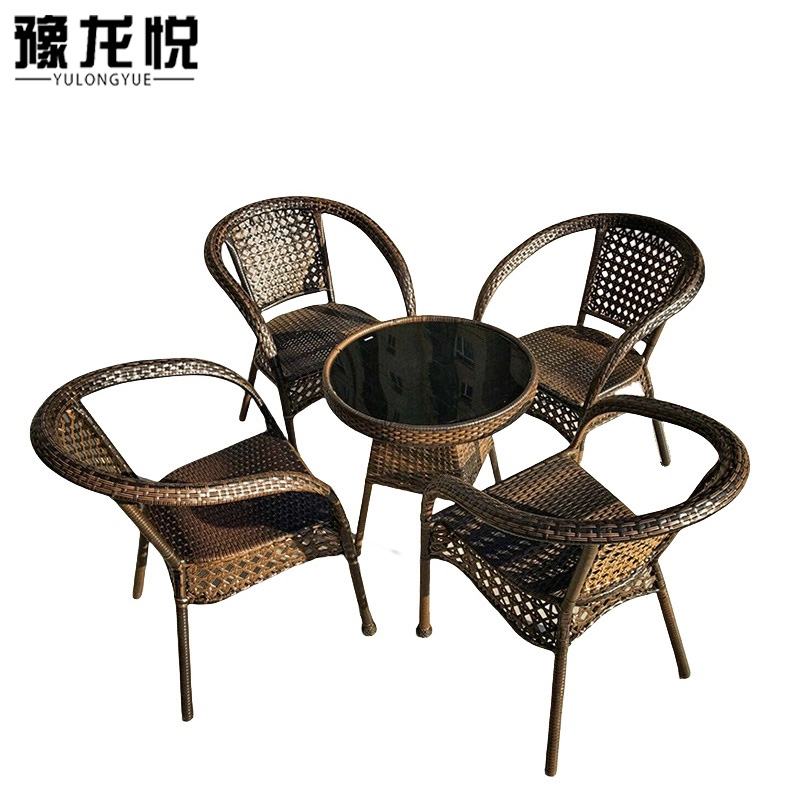 豫龙悦户外桌椅组合 圆桌一桌四椅户外600*600*720mm套