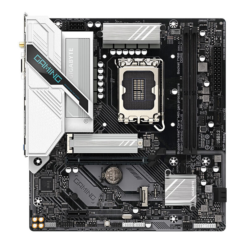 技嘉B760M GAMING WIFI PLUS D5 白魔鹰+i7 14700KF盒装CPU主板套装