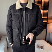 YUANSU棉服男士冬装外套韩版潮流2020冬季羊羔毛羽绒棉袄子加厚短款棉衣棉衣