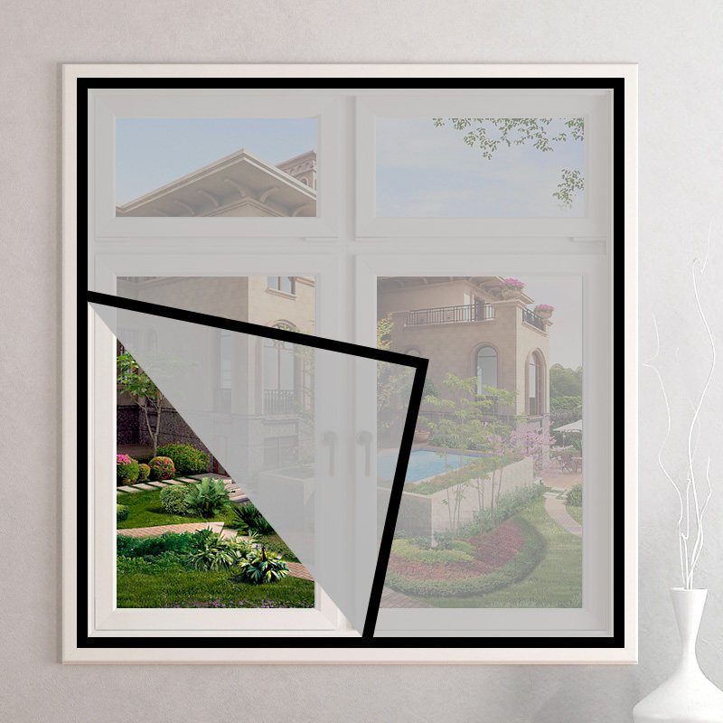 粘型魔术贴纱窗网自自由裁剪防蚊窗帘自装防尘卧室家用定做可拆卸