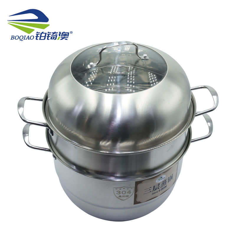 铂锜澳304不锈钢特厚三层蒸锅 30cm 3层 30cm 套高清大图